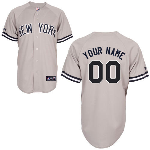 Customized New York Yankees MLB Jersey-Men's Authentic Replica Gray Road Baseball Jersey - Click Image to Close